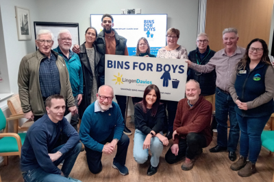 Growing number of national public venues pledge to join regional charity Bins for Boys movement.